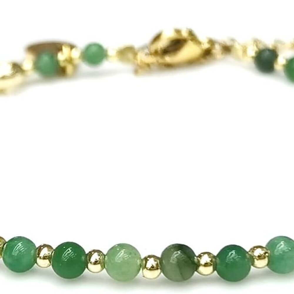 Natural Gemstone Bead Bracelet Women Adjustable Green Aventurine Jewelry Gift
